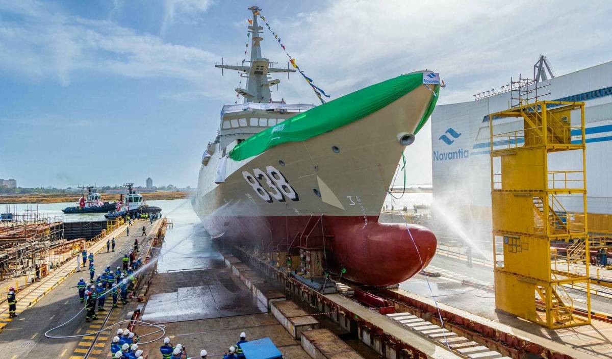 España-Arabia Saudí, más allá del Mundial de fútbol: Navantia bota en San Fernando la sexta corbeta para la Marina saudí
