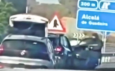 Impactante vídeo en la A-92 del presunto robo de drogas con armas largas entre Alcalá y Mairena: ya se investiga